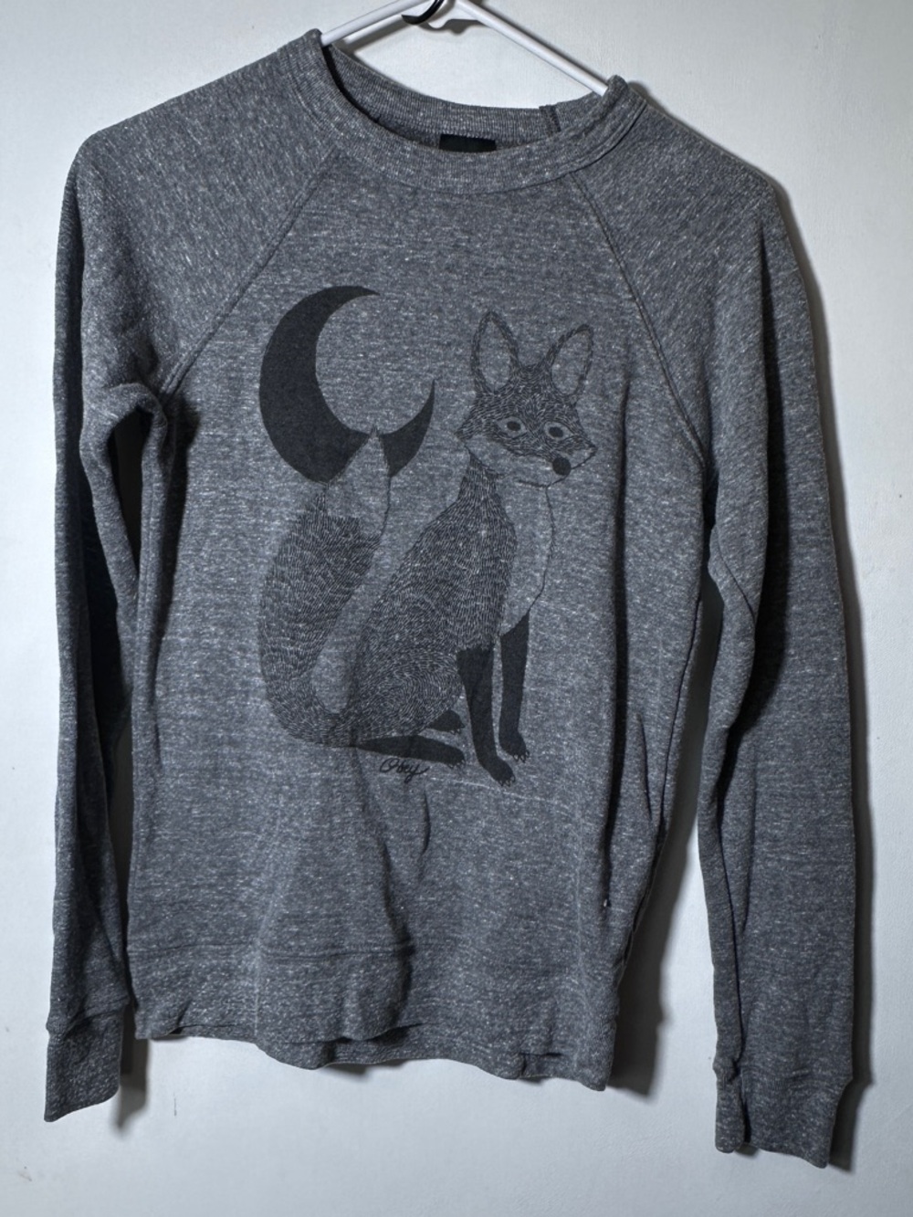 Obey Gray Fox Graphic Sweater